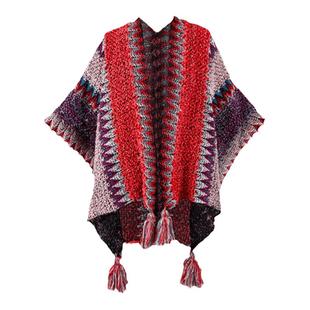 骆驼户外民族风披肩女2026川西云南丽江针织斗篷披风外搭披肩