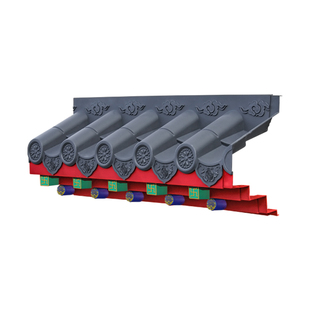 彩绘中号特厚免架子瓦树脂徽派仿古浮雕屋檐中式门头窗户雨搭装饰