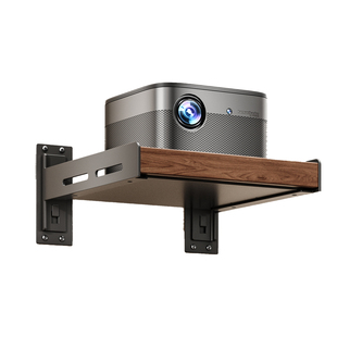 胡桃木投影仪壁挂支架免打孔家用卧室床头置物架沙发后实木放置台