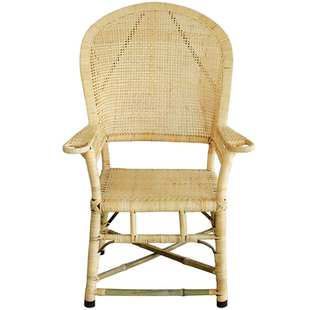 传统老式藤椅天然藤椅竹椅子老式手工靠背椅凉椅休闲椅老年人圈椅