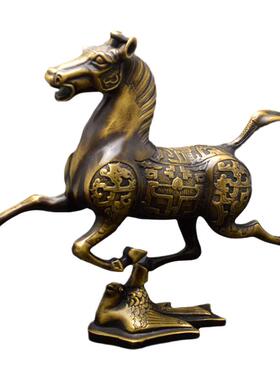 华擎纯铜办公摆设复古风客厅铜马