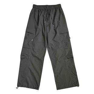 美式复古大口袋抽绳工装裤男2025秋冬加绒宽松设计感裤子休闲长裤