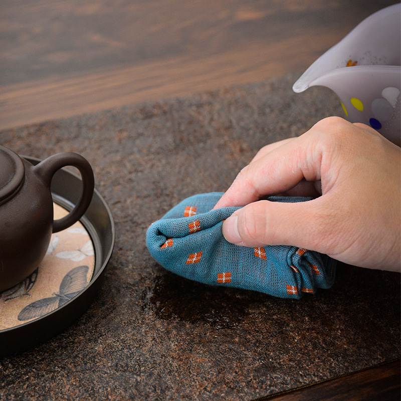 棉麻茶巾禅意方格茶布方巾茶席吸水素雅壶茶茶小养垫毛巾抹布茶桌