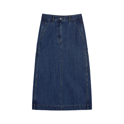 spelledit新品牛仔工装长裙