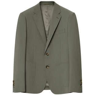 JDV男装春秋新品商场同款绿色正装西装单排扣西服外套SMM4021