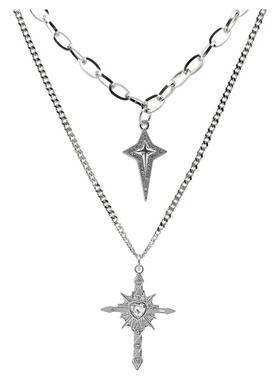 水钻十字架项链吊坠饰品毛衣链