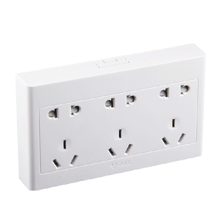 公牛明装插座多空插位墙壁扦座十五孔外装明线超薄15孔明盒明插座