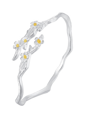 vana莫离银手镯女款纯银足银