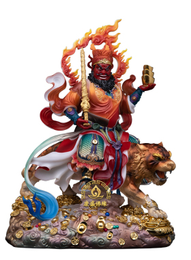 汉白玉赵元帅武财神客厅摆件