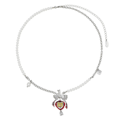 AWE穆祉丞同款红色番茄小猫项链