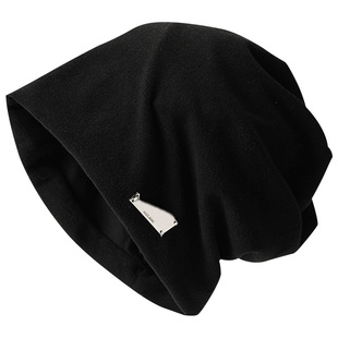 慵懒风黑色冷帽女款2025新款秋冬保暖护耳包头帽子宽松大头堆堆帽