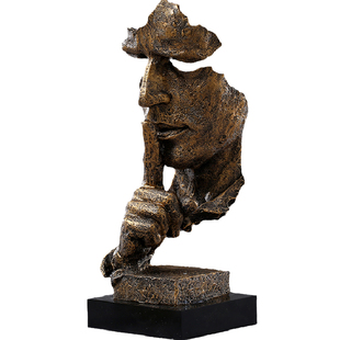 沉默是金办公桌摆件创意客厅酒柜装饰书房摆设现代简约家居艺术品