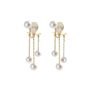 「仙女落凡尘」珍珠流苏耳饰耳环女简约气质高级设计感无耳洞耳夹