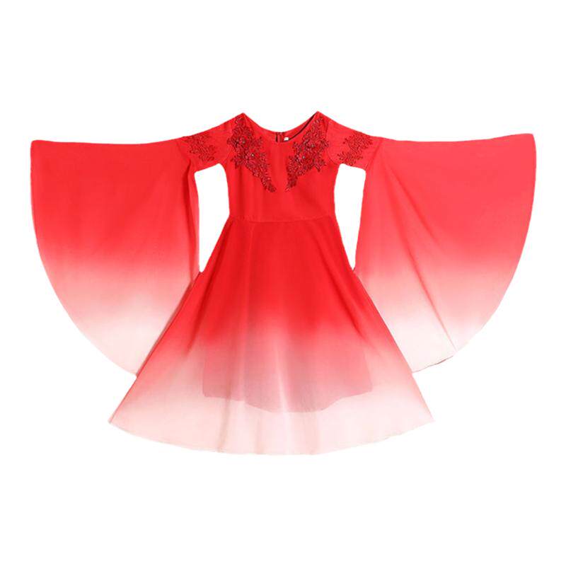 古筝演出服女大童考级古典舞蹈服飘逸汉服女中国风独唱儿童表演服