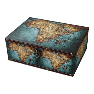 带锁密码收纳盒桌面家用宿舍化妆品首饰木盒子储物箱保险盒木箱子