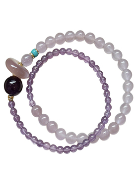 紫水晶手串天然紫玉盐源玛瑙手链