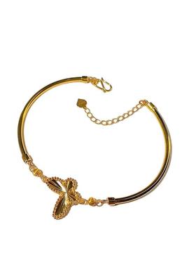 强保色24K亮金色镭射蝴蝶手链女2025新款简约时尚轻奢百搭气质女