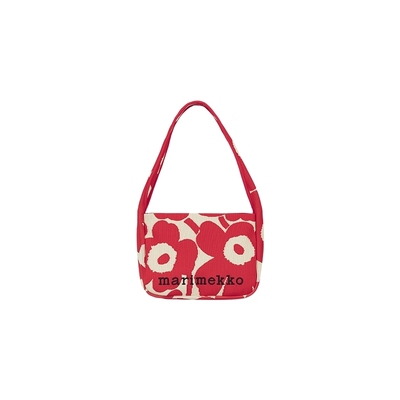 Marimekko【Unikko游霓可印花】轻便单肩包新年红色针织包包