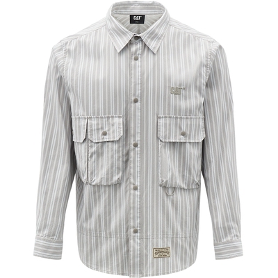 CAT卡特26春季新品男士复古工装宽松棉质合身条纹衬衫商场同款