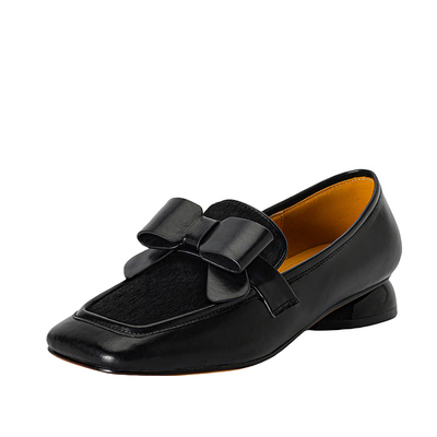 法式大码真皮马毛乐福鞋小皮鞋