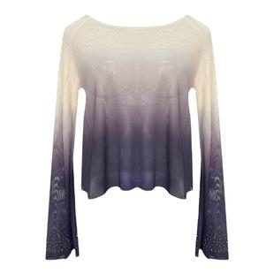 蔓之影中国古典舞蹈服练功服身韵纱衣仙气飘逸渐变烫钻艺考上衣女