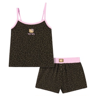 tbh野兽派家居三丽鸥Hello Kitty针织棉吊带短裤套装家居服睡衣女