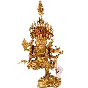 秽迹金刚铜像 家居客厅用品 尼泊尔手工铜鎏金大力威怒金刚摆件