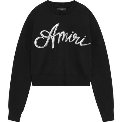 AMIRI圆领套头撞色印花针织衫