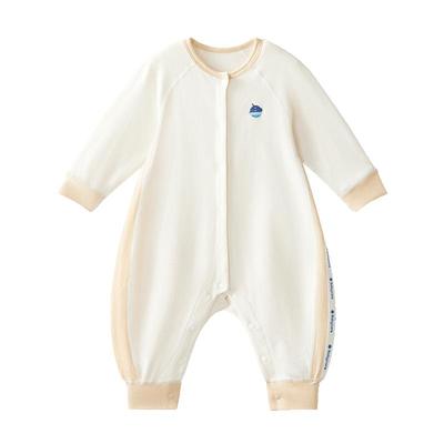 Babycare山茶花提花中开爬服