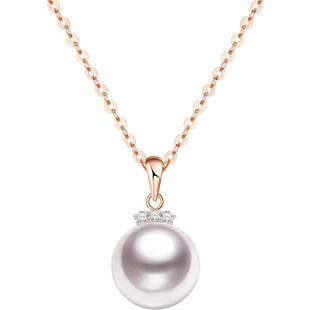 情人节礼物GiO珠宝 18K金Akoya海水珍珠项链女吊坠颈链钻石小灯泡