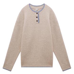 美特斯邦威毛衣男装秋季新款城市潮流慵懒针织美式纽扣毛衫男