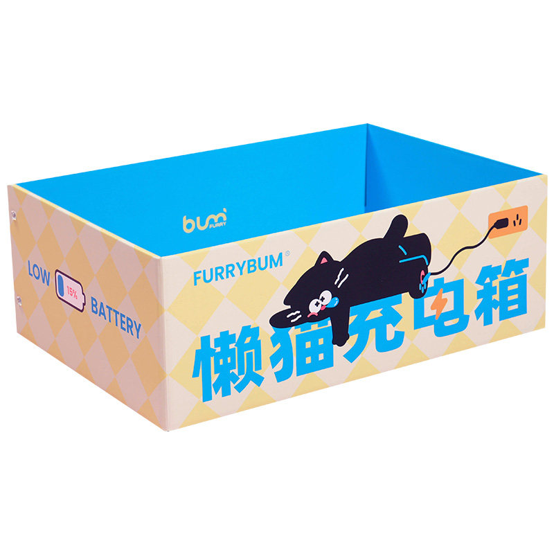 FURRYBUM进口白牛卡食品级纸更安全耐抓懒猫猫抓板纸箱猫窝一体