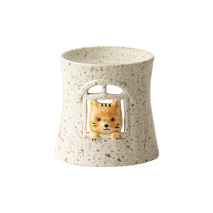 向美手工粗陶春野小猫提香器动物烤茶炉雪松薰衣草烘烤炉子香薰炉