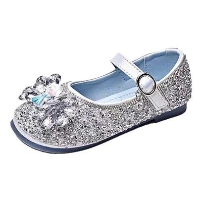 儿童公主鞋子水晶鞋爱莎礼服鞋2026春秋新款女童皮鞋软底宝宝单鞋