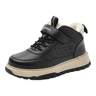 Dickies童鞋儿童防滑耐磨高帮板鞋男女中童秋冬款厚底黑色运动鞋