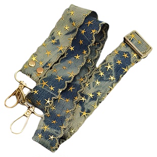 原创牛仔布烫金可拆卸挂脖绳手机壳垫片肩带星星斜挎手腕短挂绳链