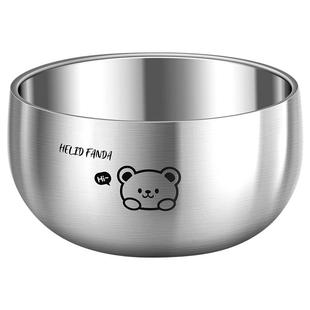 碗家用316不锈钢中空隔热防烫儿童碗幼儿园防摔个人专用汤米饭碗