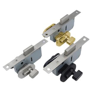 平开锁有框玻璃门地锁铝合金门锁窄框门锁木门304不锈钢黑色地锁