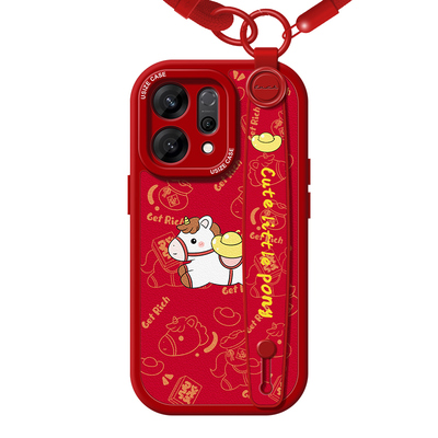 适用oppoReno14手机壳带支架手绳