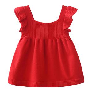 女童毛衣背心裙秋季儿童韩版马甲公主裙宝宝纯色连衣裙婴儿针织衫