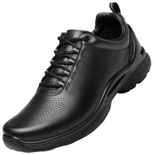 强人3515新式消防备勤鞋男厚底全黑公务鞋运动皮鞋真皮商务健步鞋