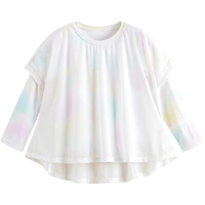 【凉感防晒T】马克珍妮女童假两件运动长袖T恤上衣夏装新款550313