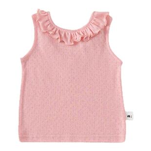贝贝城儿童夏装女宝甜美花边背心清凉夏天上衣女童亲肤吸汗坎肩潮