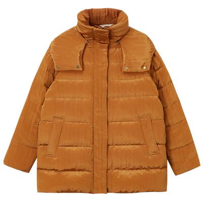 例外秋冬脱卸帽短款羽绒服