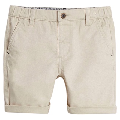 Newbie瑞典进口童装春夏秋儿童有机棉米色梭织五分裤休闲挺阔百搭