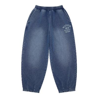 VISION童装 美式复古宽松棉质针织牛仔长裤男女儿童26春季新款