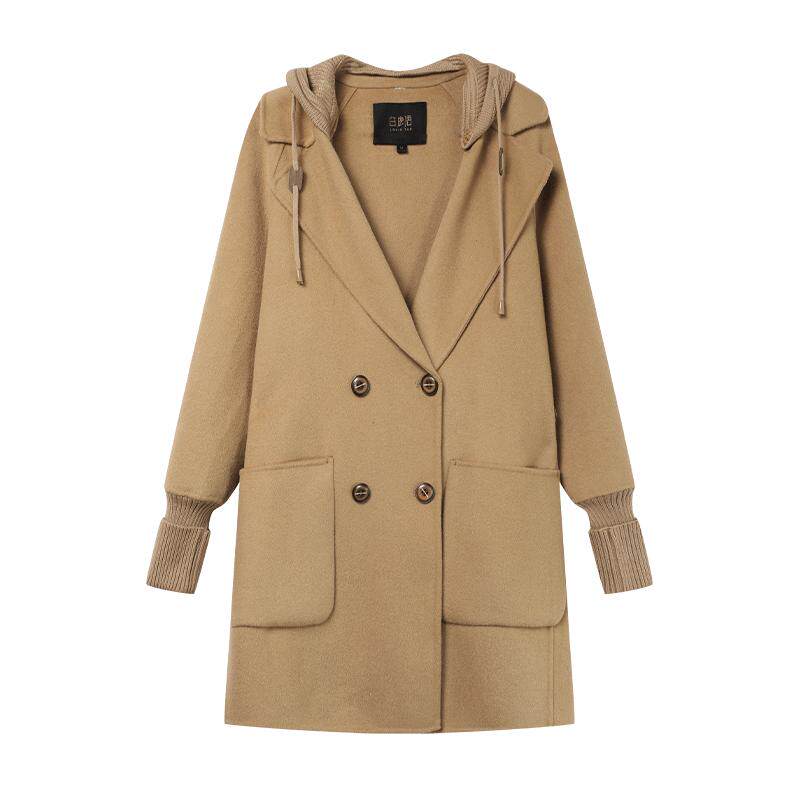 白鹿语绵羊毛中长双面呢