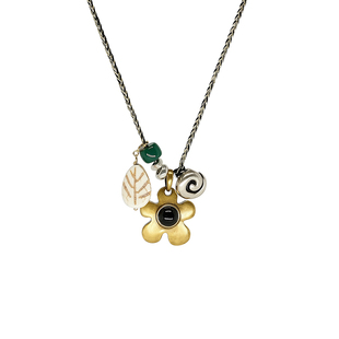 LAZY CIRCLES花园果实项链女加勒比之花宝藏黑红玛瑙长吊坠毛衣链