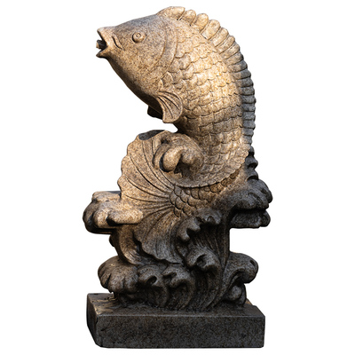 仿石鲤跃流水摆件招财循环水庭院