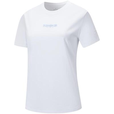 特步短袖女2025夏季新款运动休闲透气圆领女子针织衫976228010141